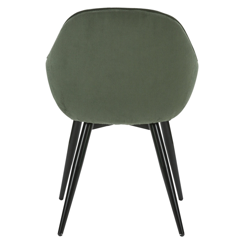 Fauteuil en velours côtelé vert kaki