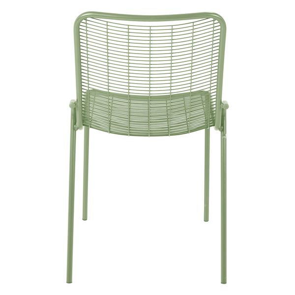 Chaise repas outdoor métal vert amande