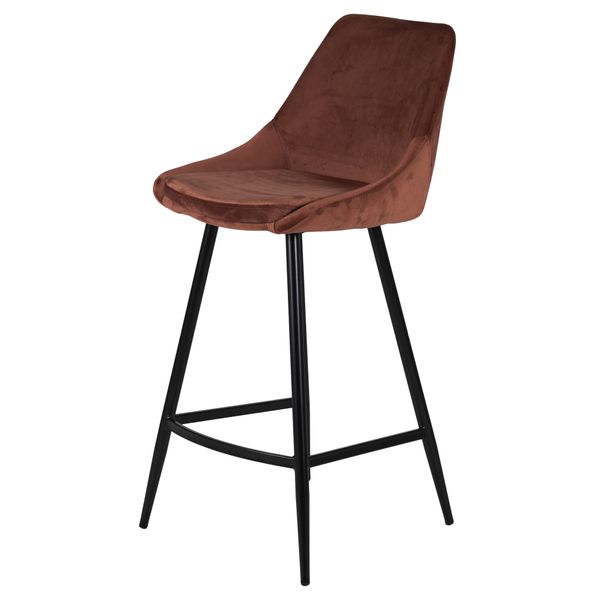 Chaise snack en velours marron