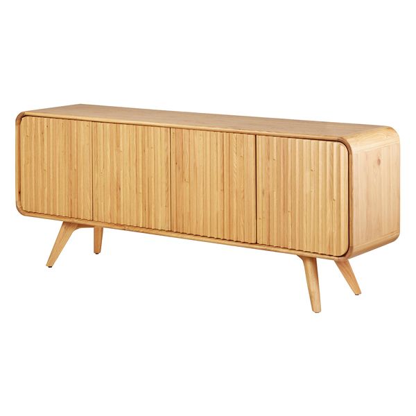 Meuble bas 4 portes chêne naturel