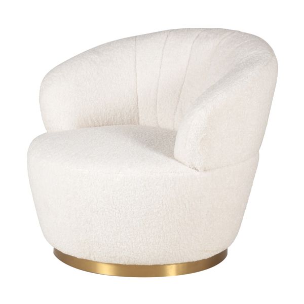 Fauteuil écru effet mohair