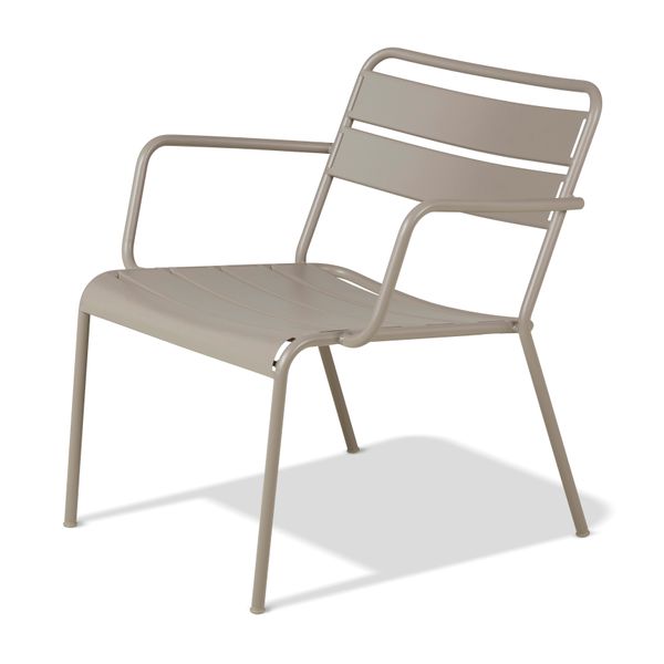 Fauteuil lounge outdoor métal taupe