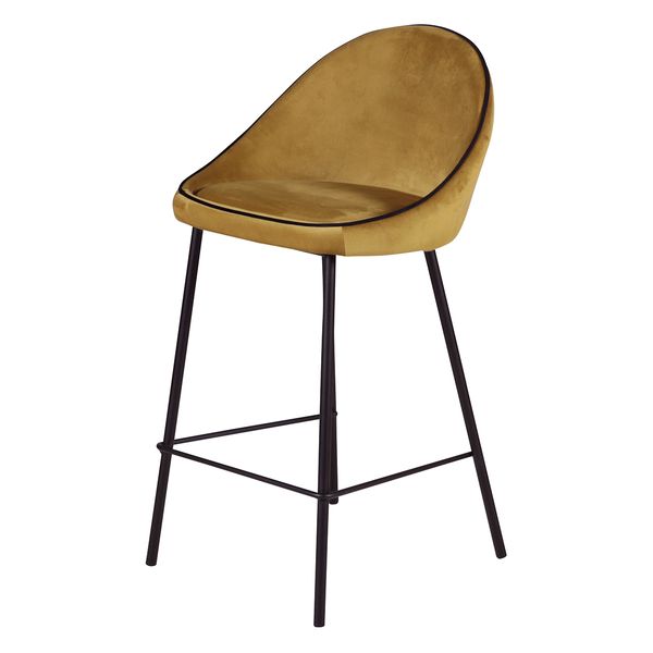 Chaise de bar velours ocre