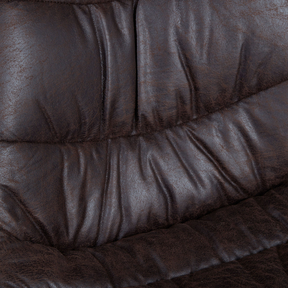 Chaise marron pied métal gris