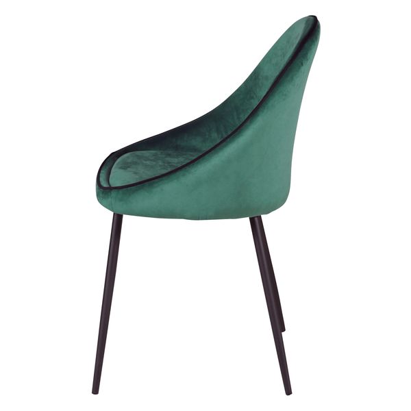 Chaise de repas velours vert canard