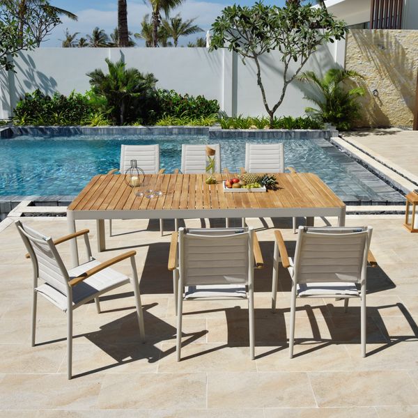 Table repas outdoor 210 cm Teck