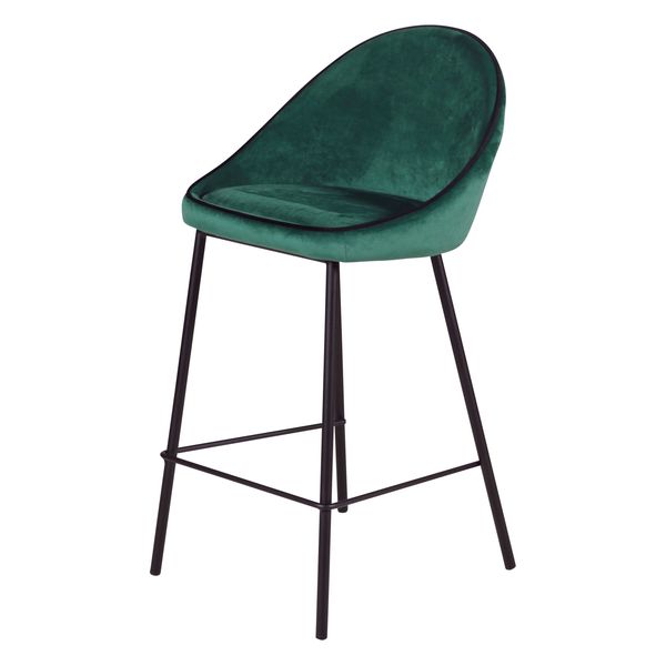 Chaise snack velours vert canard