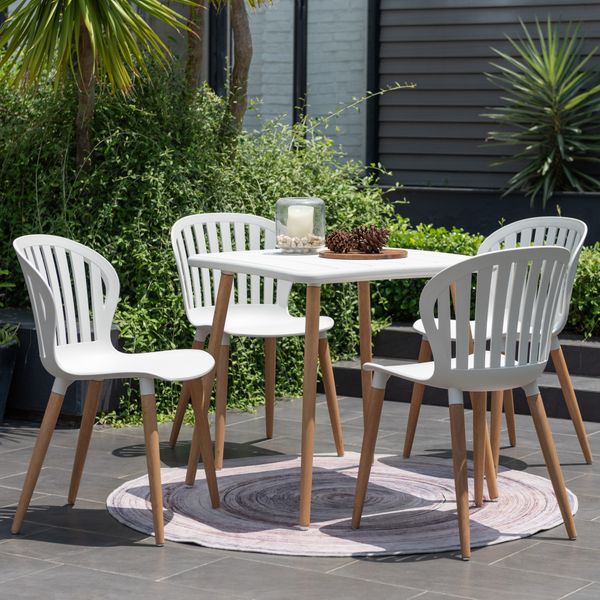 Chaise repas outdoor plastique recyclé blanc