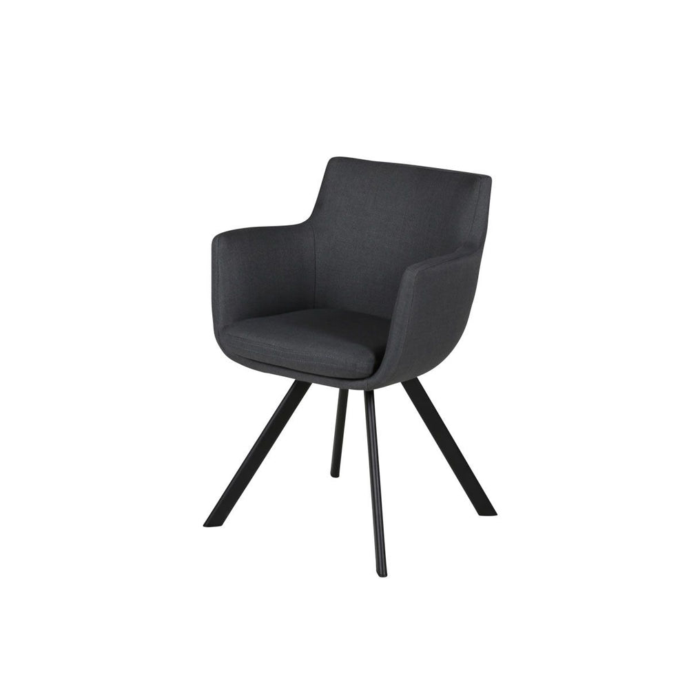 Fauteuil tissu gris foncé