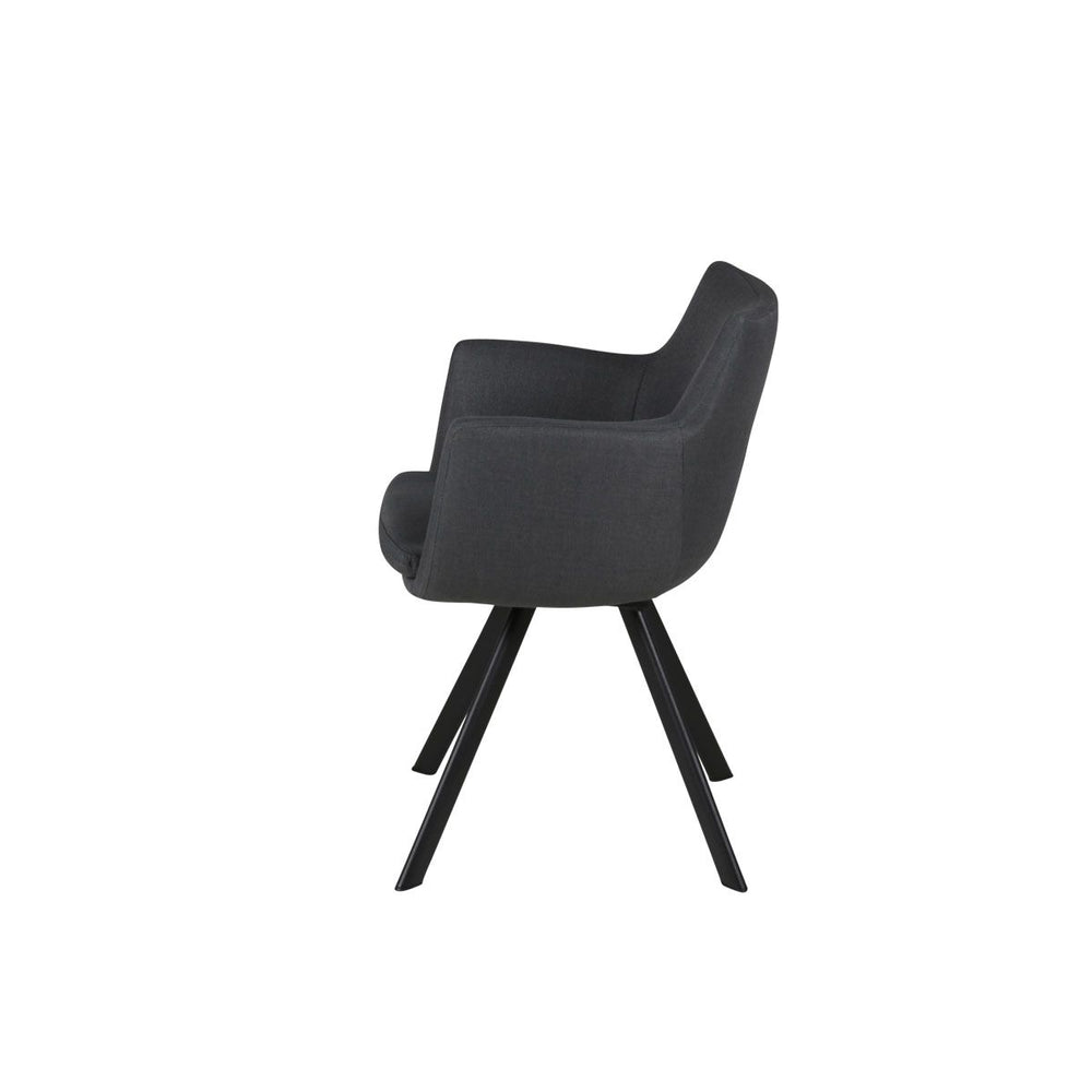 Fauteuil tissu gris foncé