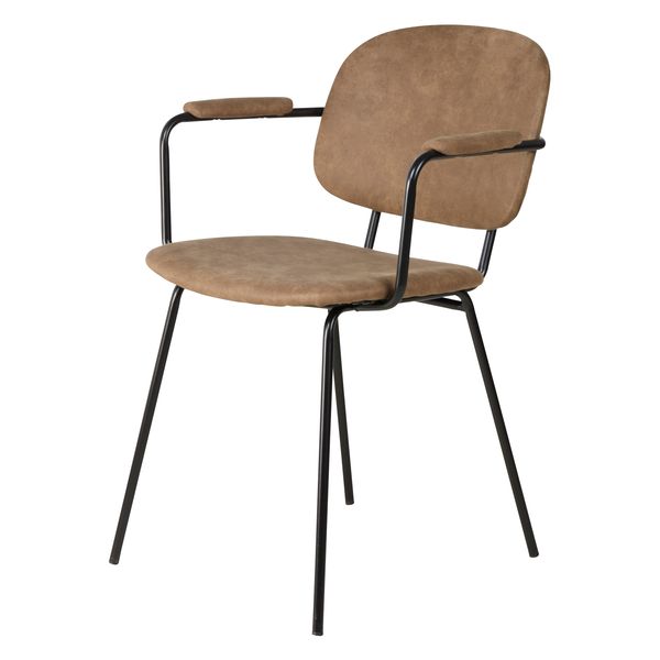 Fauteuil tissu effet daim marron foncé