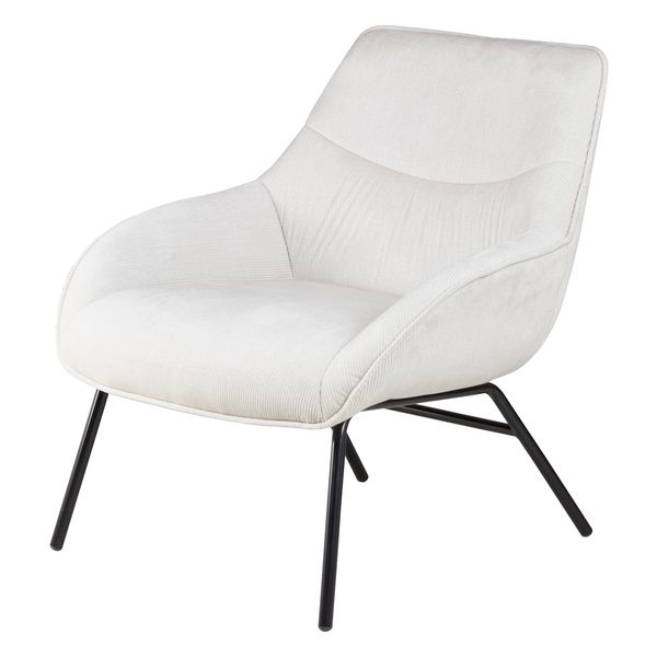 Fauteuil velours côtelé beige