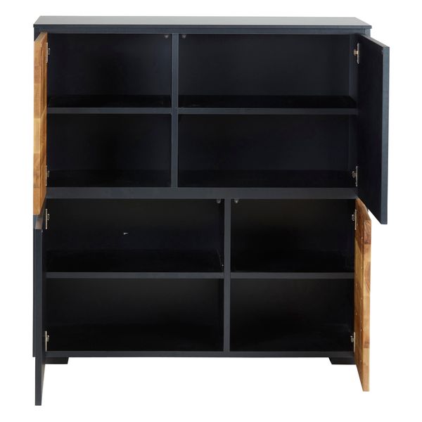 Meuble haut 4 portes chêne naturel et laqué anthracite