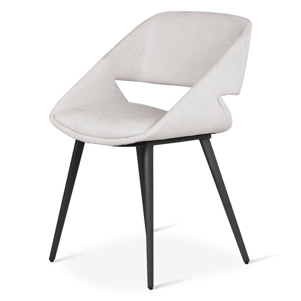 Chaise repas velours côtelé écru