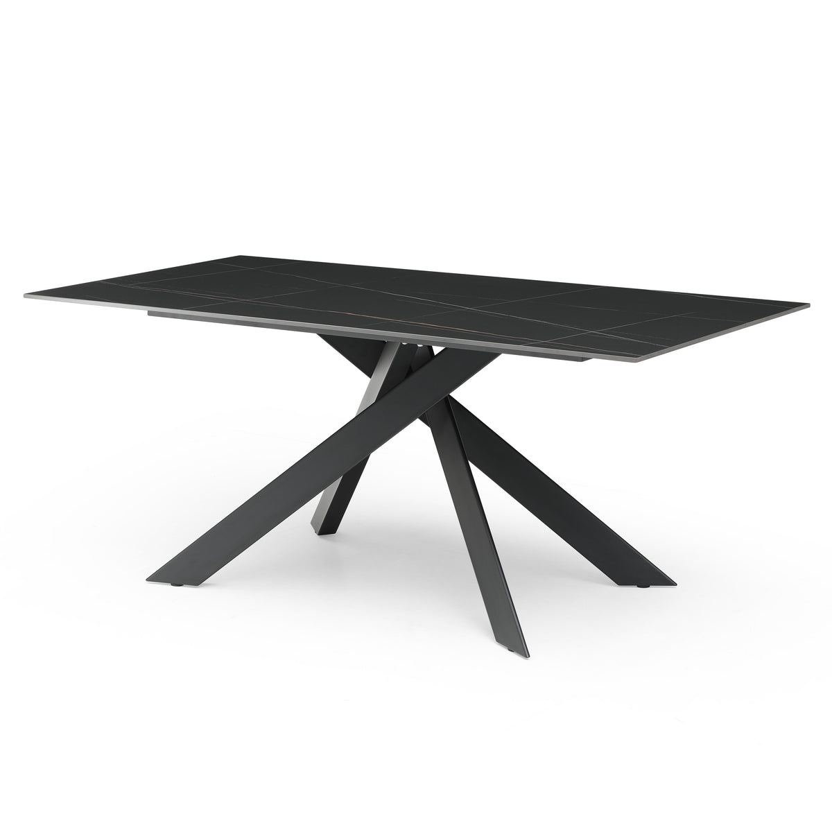 Table repas 180cm céramique Nero Dorato Mat noire