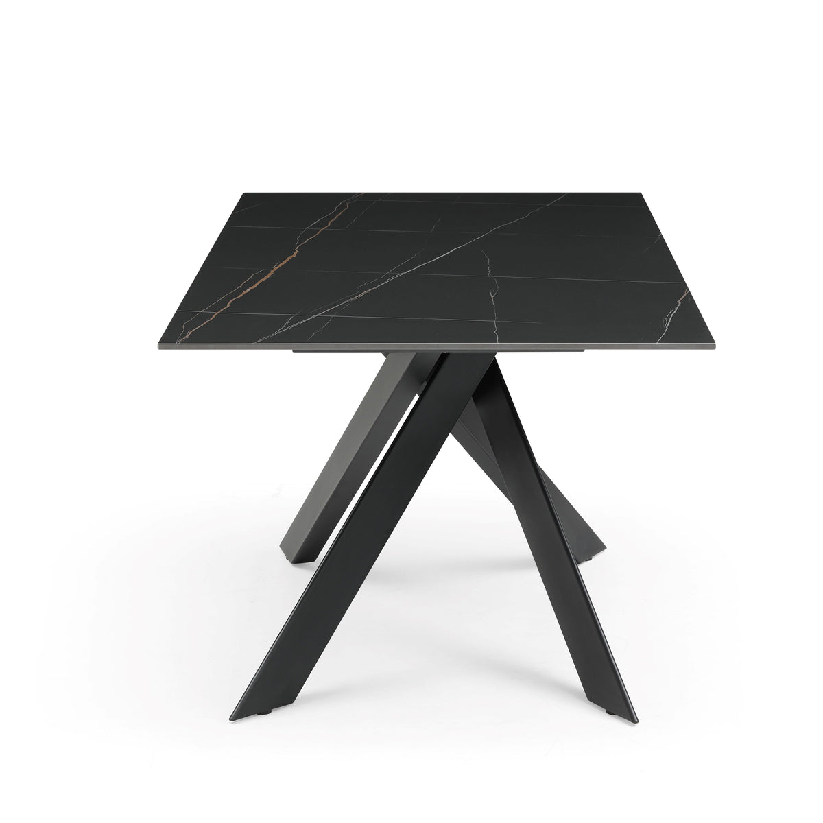 Table repas 180cm céramique Nero Dorato Mat noire
