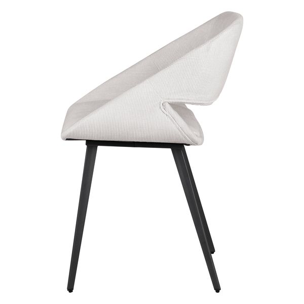 Chaise repas velours côtelé écru