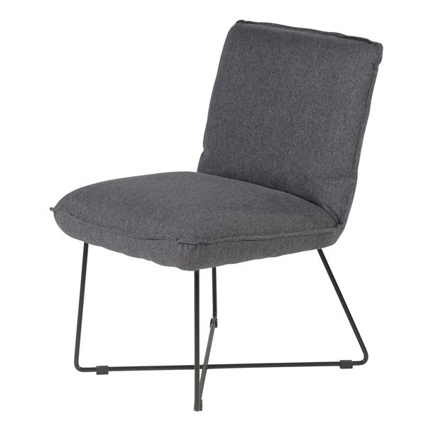 Fauteuil tissu et métal gris foncé design Hall