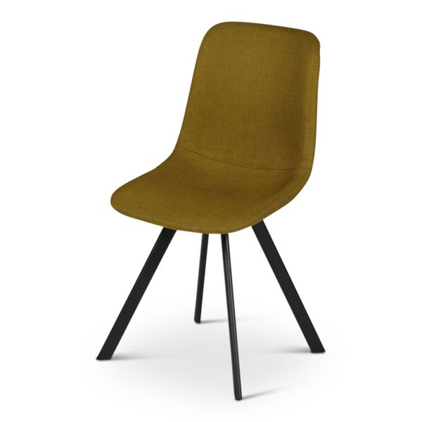 Chaise en tissu jaune