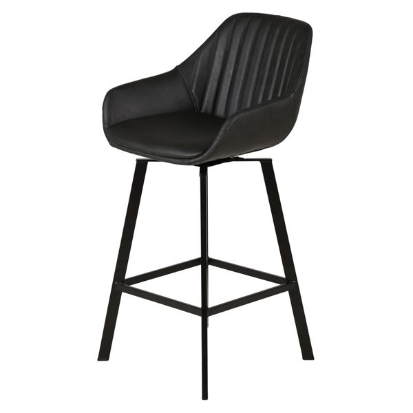 Chaise de bar pivotante noir mat