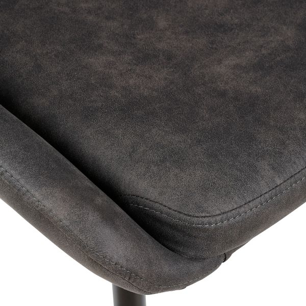 Chaise snack tissu effet daim gris foncé