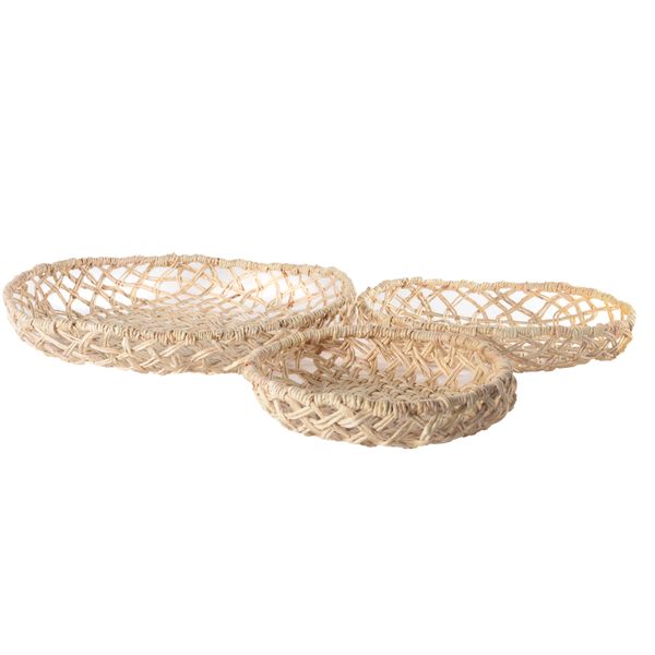 Set 3 plateaux en Abaca