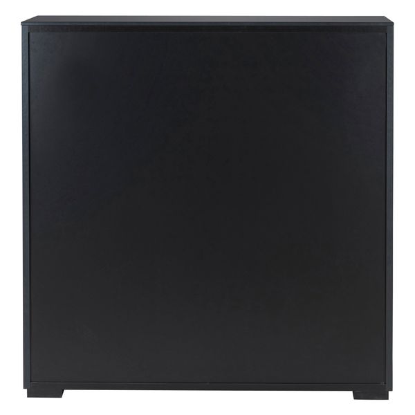 Meuble haut 4 portes chêne naturel et laqué anthracite