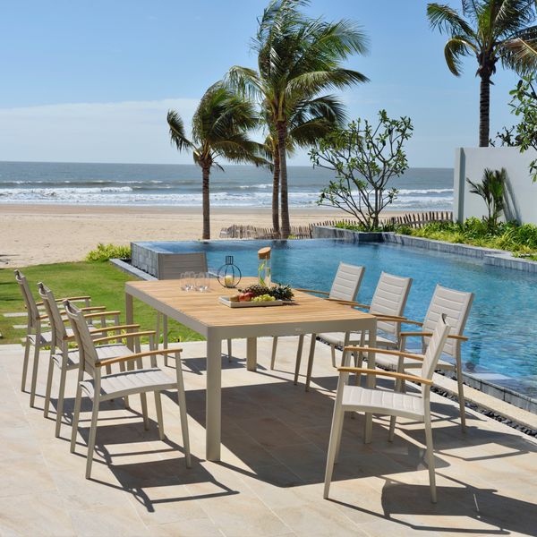 Table repas outdoor 210 cm Teck