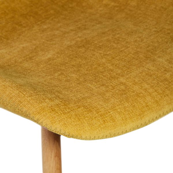 Chaise snack tissu soft touch moutarde