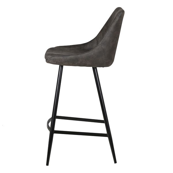Chaise snack tissu effet daim gris foncé