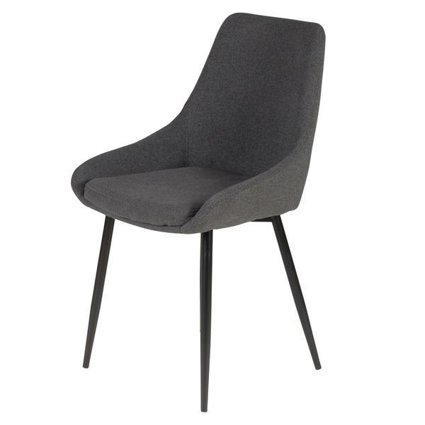 Chaise en tissu gris foncé