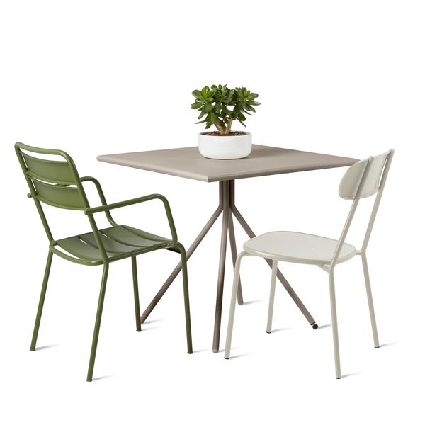 Chaise repas outdoor métal beige