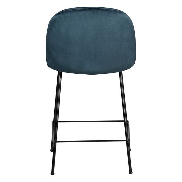 Chaise snack velours gris bleu