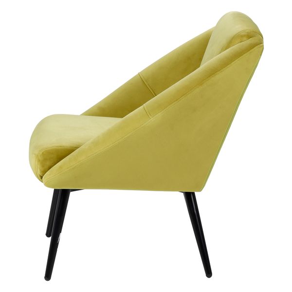 Fauteuil velours ocre