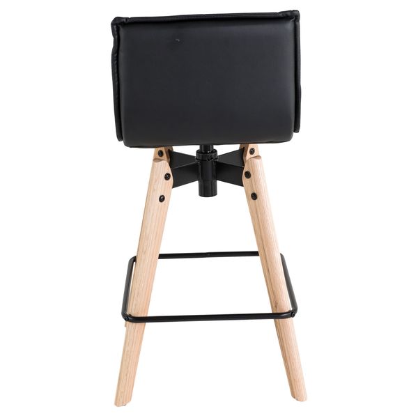 Chaise snack noir pieds chêne - agathe