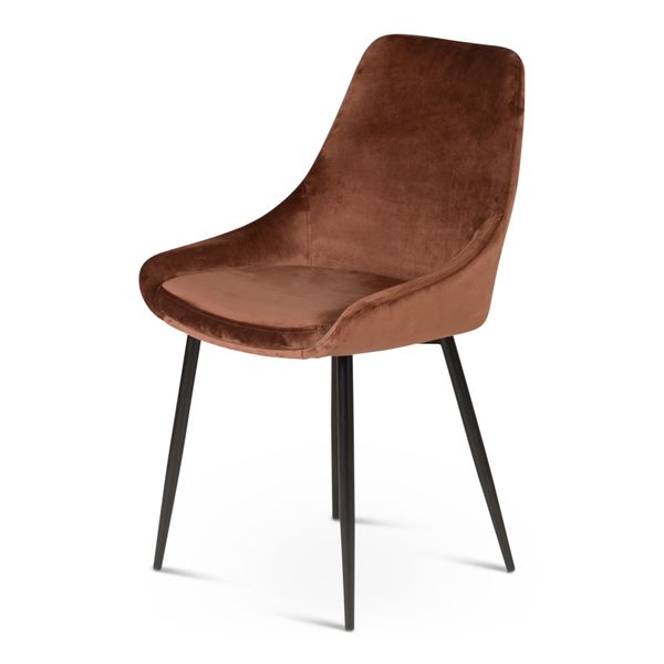 Chaise en velours marron