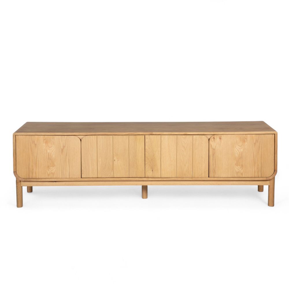 Meuble télé 180 cm 4 portes en chêne naturel