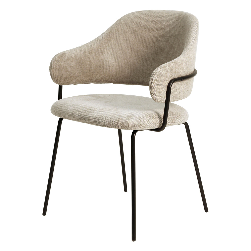 Chaise repas tissu sable