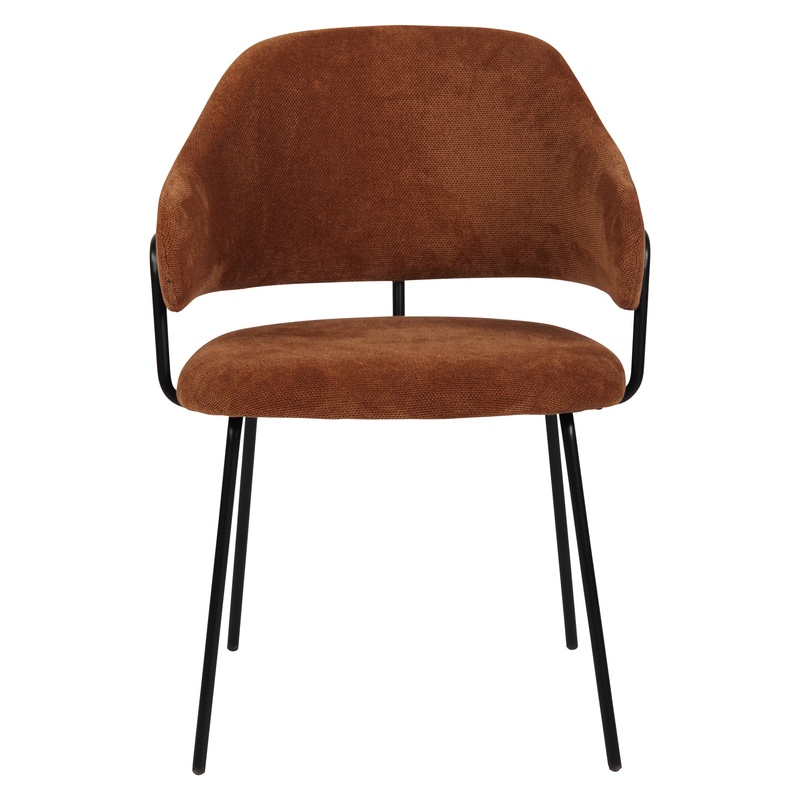 Chaise repas tissu cuivre