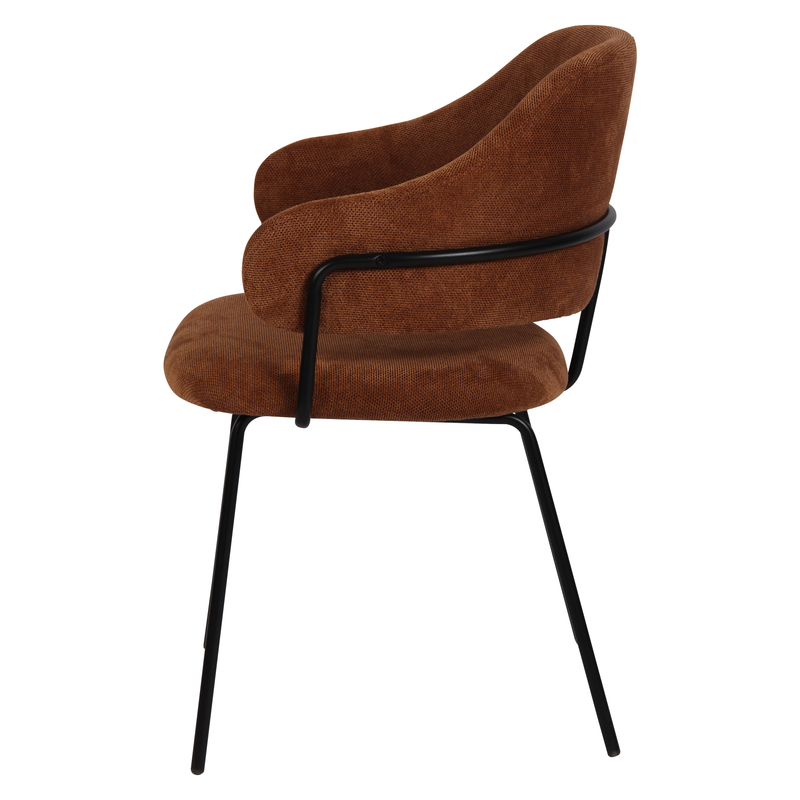 Chaise repas tissu cuivre
