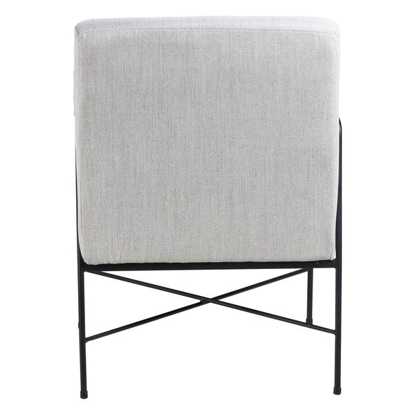 Fauteuil chevron gris pieds métal