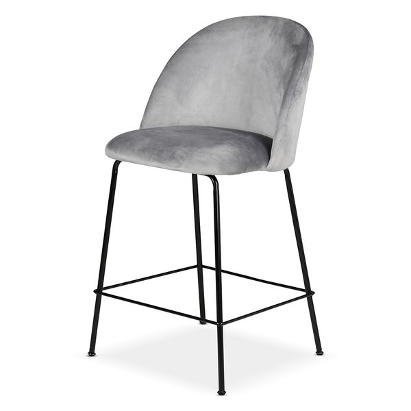 Chaise snack velours gris clair