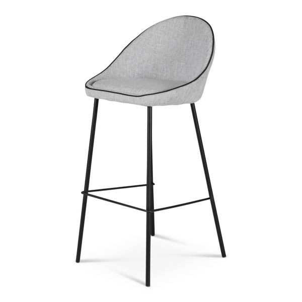 Chaise de bar tissu gris clair