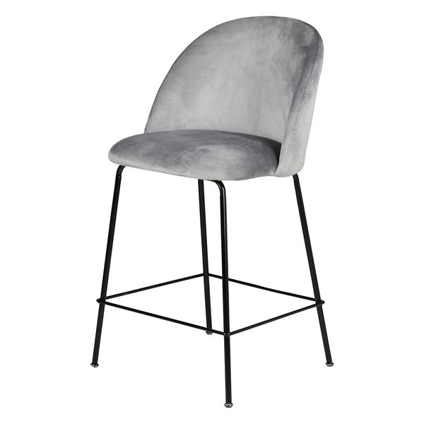 Chaise snack velours gris clair