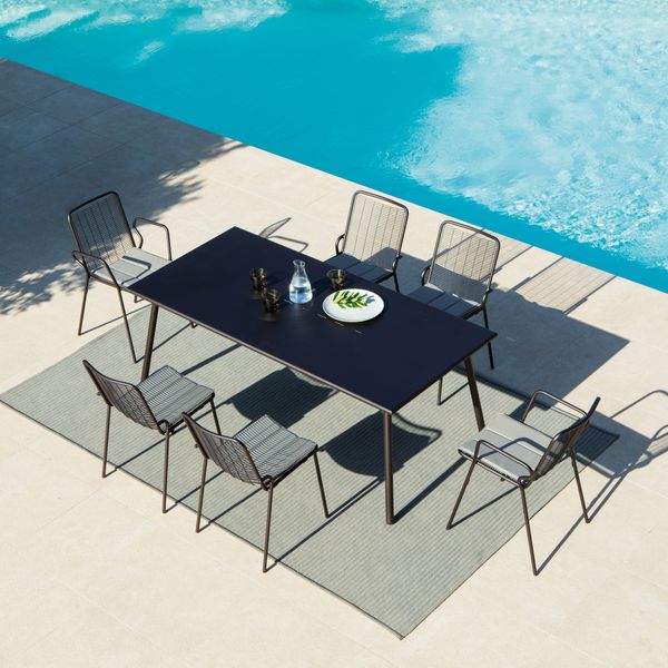 Chaise repas outdoor métal anthracite