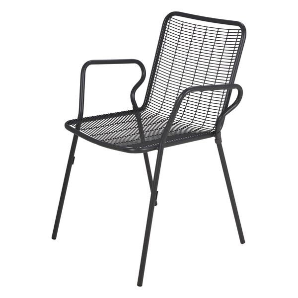 Fauteuil repas outdoor métal anthracite