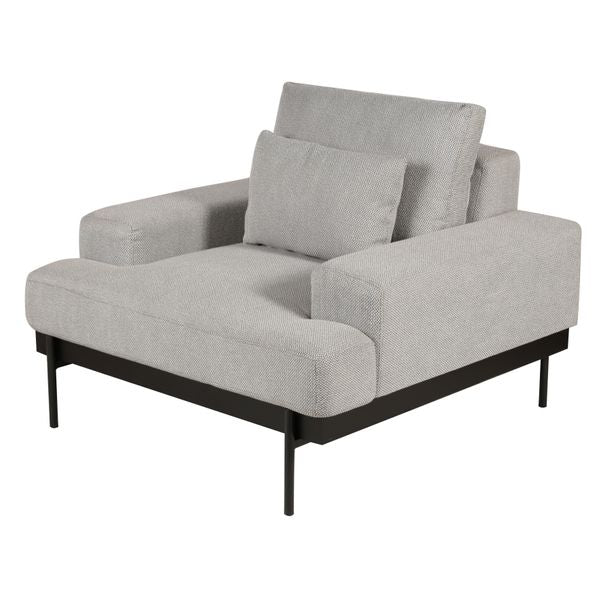 Fauteuil tissu gris clair