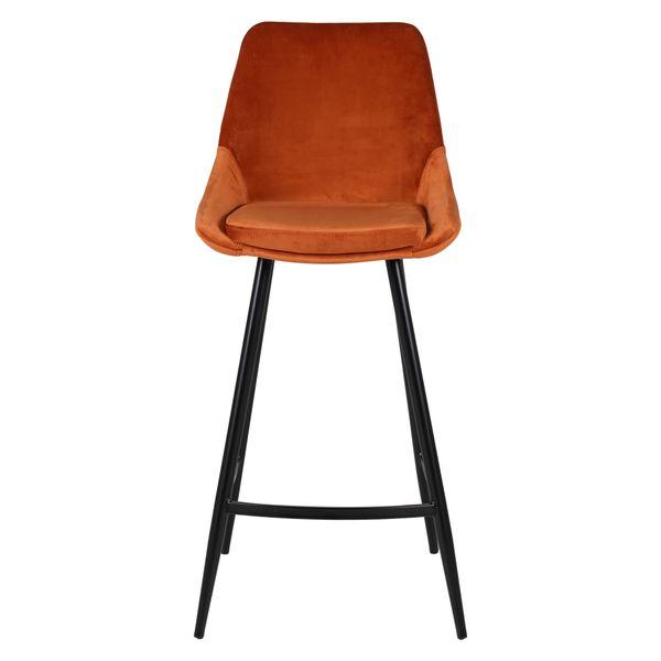Chaise de bar velours cognac