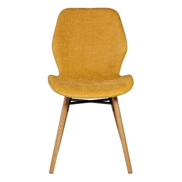 Chaise tissu soft touch moutarde