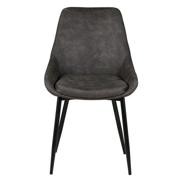 Chaise tissu effet daim gris foncé